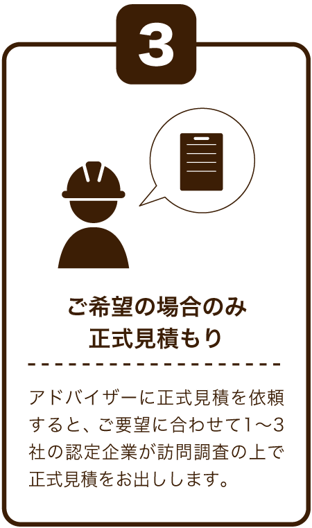 ご希望の場合のみ正式見積もり