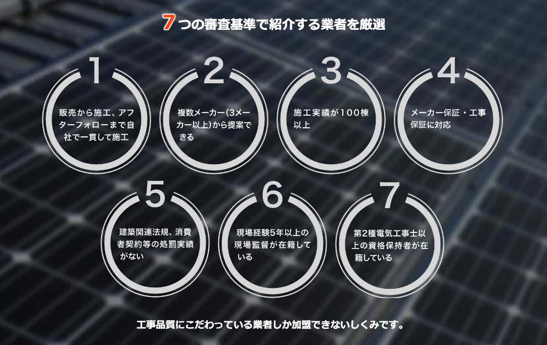 7つの審査基準で厳選した企業をご紹介