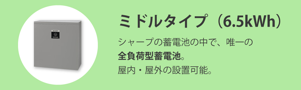「ミドルタイプ6.5kWh」の特徴