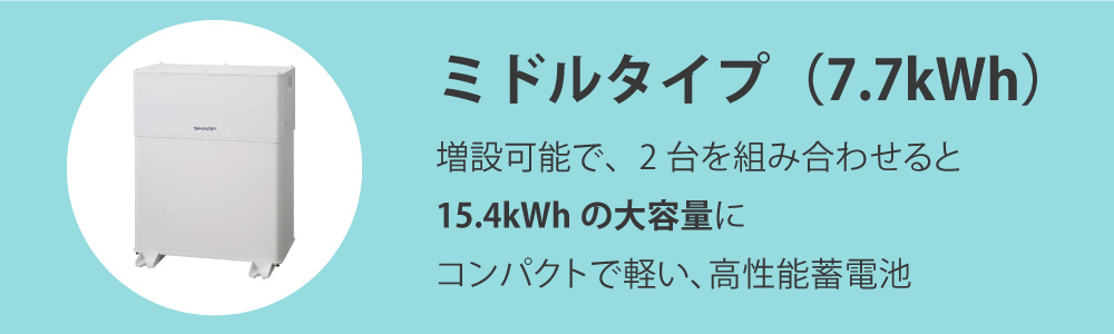 「ミドルタイプ7.7kWh」の特徴