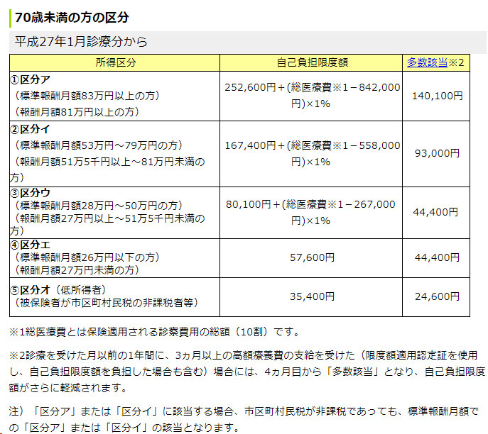 自己負担限度額とは